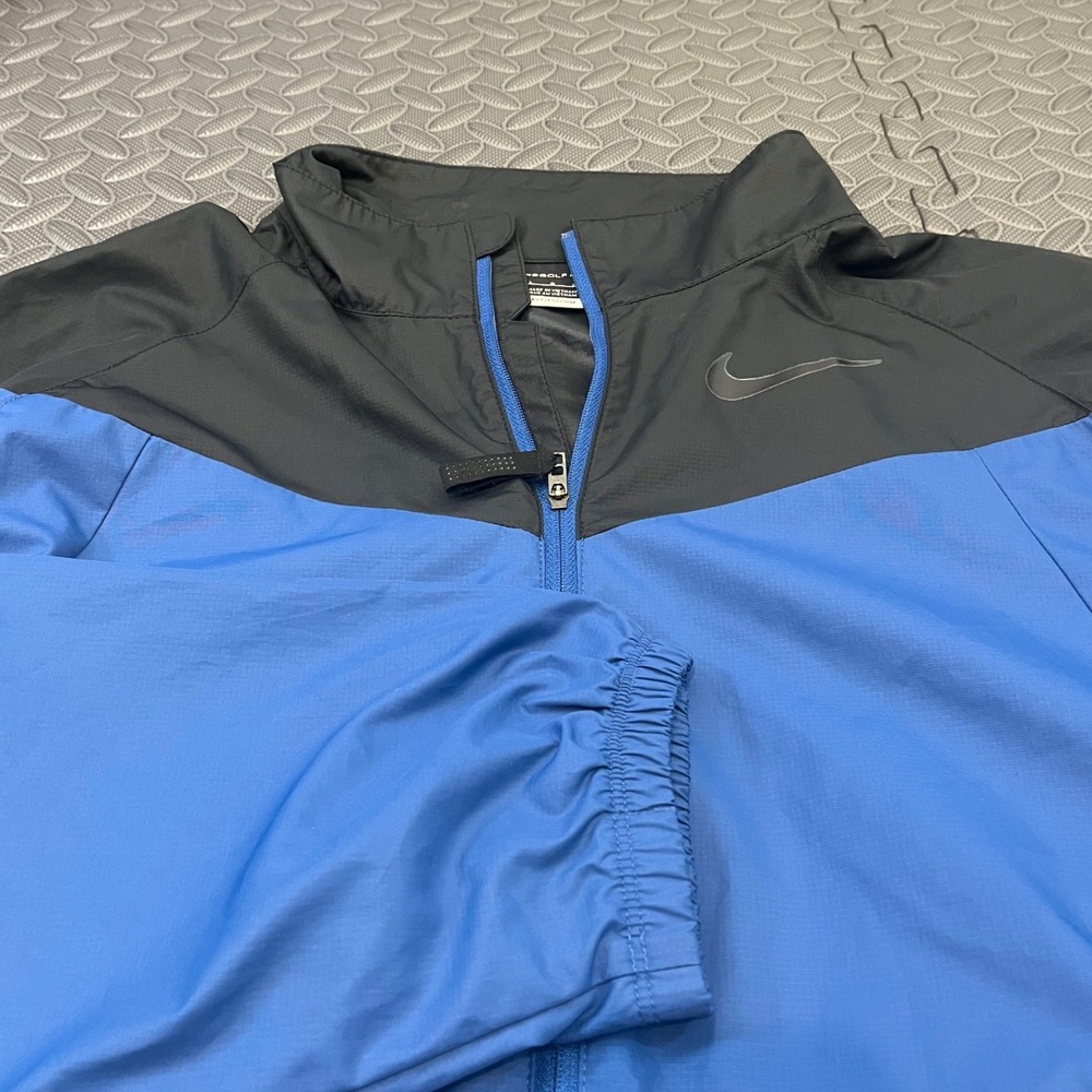 Nike Golf Jacket Mens Large Blue NikeFitStorm Full Zip Windbreaker Lightweight